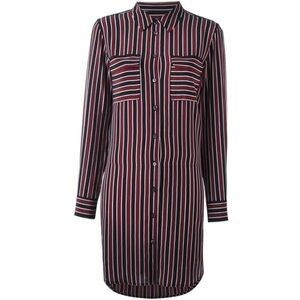 Equipment Striped Silk Shirt Dress